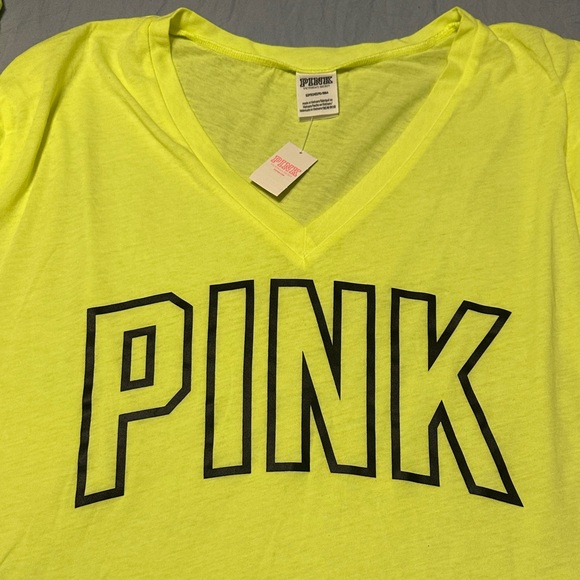 PINK Victoria's Secret Neon Yellow Tee - Picture 6 of 6